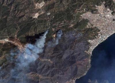 تصاویر ماهواره ای از وسعت آتش سوزی های ترکیه