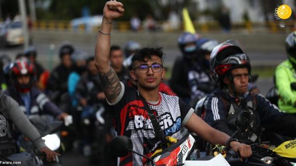تظاهرات موتورسواران در کلمبیا؛ ما جنایتکار نیستیم!